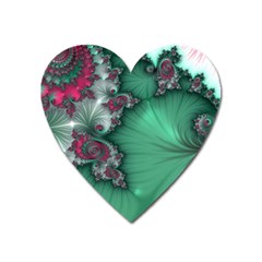 Fractal Spiral Template Abstract Background Design Heart Magnet