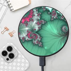 Fractal Spiral Template Abstract Background Design Wireless Fast Charger(black) by Ravend