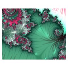 Fractal Spiral Template Abstract Background Design One Side Premium Plush Fleece Blanket (medium) by Ravend