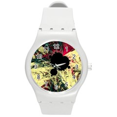 Fractal Art Design Fractal Art Digital Art Round Plastic Sport Watch (M)