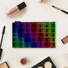 Rainbow Grid Form Abstract Background Graphic Cosmetic Bag (small) by Ravend