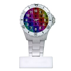 Rainbow Grid Form Abstract Background Graphic Plastic Nurses Watch by Ravend