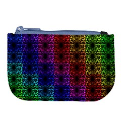 Rainbow Grid Form Abstract Background Graphic Large Coin Purse by Ravend