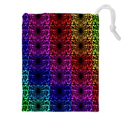 Rainbow Grid Form Abstract Background Graphic Drawstring Pouch (4xl) by Ravend