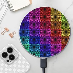 Rainbow Grid Form Abstract Background Graphic Wireless Fast Charger(white) by Ravend