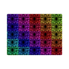 Rainbow Grid Form Abstract Background Graphic One Side Premium Plush Fleece Blanket (mini) by Ravend