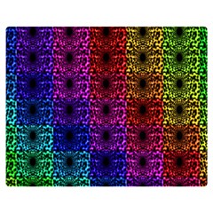 Rainbow Grid Form Abstract Background Graphic One Side Premium Plush Fleece Blanket (medium) by Ravend