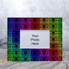 Rainbow Grid Form Abstract Background Graphic White Tabletop Photo Frame 4 x6  by Ravend