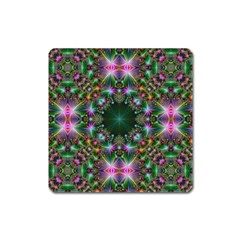 Kaleidoscope Digital Kaleidoscope Fractal Mirrored Square Magnet