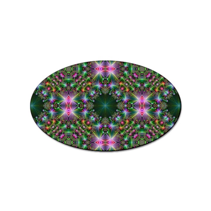 Kaleidoscope Digital Kaleidoscope Fractal Mirrored Sticker Oval (10 pack)