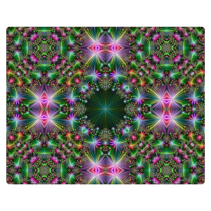 Kaleidoscope Digital Kaleidoscope Fractal Mirrored One Side Premium Plush Fleece Blanket (Medium)