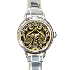 Background Fractal Sample Fantasy Texture Design Round Italian Charm Watch by Ravend