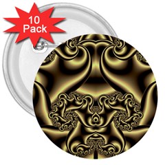 Background Fractal Sample Fantasy Texture Design 3  Buttons (10 Pack)  by Ravend