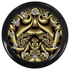 Background Fractal Sample Fantasy Texture Design Wall Clock (black) by Ravend