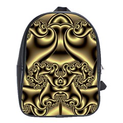 Background Fractal Sample Fantasy Texture Design School Bag (large) by Ravend