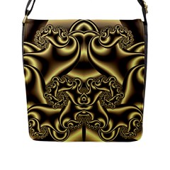 Background Fractal Sample Fantasy Texture Design Flap Closure Messenger Bag (l) by Ravend