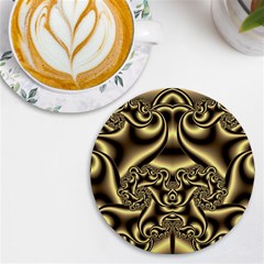 Background Fractal Sample Fantasy Texture Design Uv Print Round Tile Coaster by Ravend