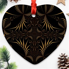 Fractal Symmetry Symmetrical Art Artwork Ornament (Heart)