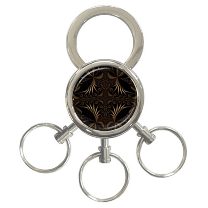 Fractal Symmetry Symmetrical Art Artwork 3-Ring Key Chain