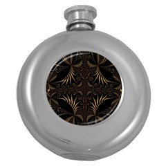 Fractal Symmetry Symmetrical Art Artwork Round Hip Flask (5 oz)