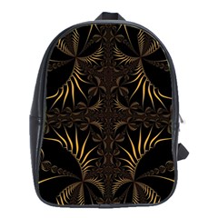 Fractal Symmetry Symmetrical Art Artwork School Bag (Large)