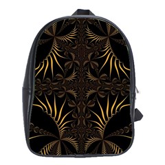 Fractal Symmetry Symmetrical Art Artwork School Bag (XL)