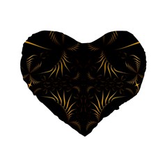 Fractal Symmetry Symmetrical Art Artwork Standard 16  Premium Heart Shape Cushions