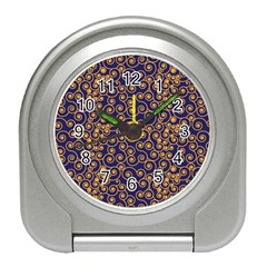 Spiral Pattern Texture Fractal Circle Geometry Travel Alarm Clock by Ravend