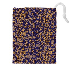 Spiral Pattern Texture Fractal Circle Geometry Drawstring Pouch (4xl) by Ravend