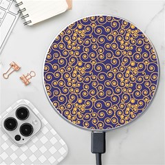 Spiral Pattern Texture Fractal Circle Geometry Wireless Fast Charger(white) by Ravend