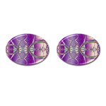 Abstract Colorful Art Pattern Design Fractal Cufflinks (Oval) Front(Pair)