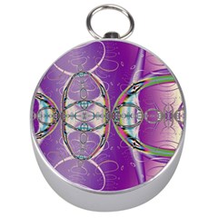 Abstract Colorful Art Pattern Design Fractal Silver Compasses by Ravend