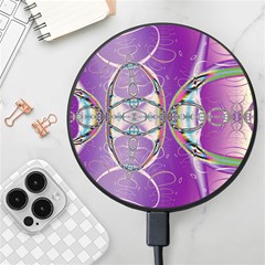 Abstract Colorful Art Pattern Design Fractal Wireless Fast Charger(black) by Ravend