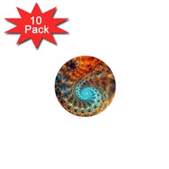 Fractal Math Abstract Mysterious Mystery Vortex 1  Mini Buttons (10 Pack)  by Ravend