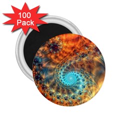 Fractal Math Abstract Mysterious Mystery Vortex 2 25  Magnets (100 Pack)  by Ravend