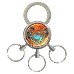 Fractal Math Abstract Mysterious Mystery Vortex 3-ring Key Chain by Ravend