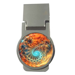 Fractal Math Abstract Mysterious Mystery Vortex Money Clips (round)  by Ravend