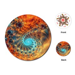 Fractal Math Abstract Mysterious Mystery Vortex Playing Cards Single Design (round) by Ravend