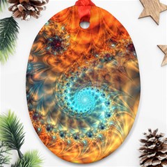 Fractal Math Abstract Mysterious Mystery Vortex Oval Ornament (two Sides) by Ravend