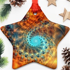 Fractal Math Abstract Mysterious Mystery Vortex Star Ornament (two Sides) by Ravend