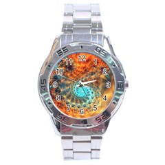 Fractal Math Abstract Mysterious Mystery Vortex Stainless Steel Analogue Watch by Ravend