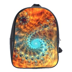 Fractal Math Abstract Mysterious Mystery Vortex School Bag (xl) by Ravend