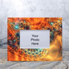 Fractal Math Abstract Mysterious Mystery Vortex White Tabletop Photo Frame 4 x6  by Ravend