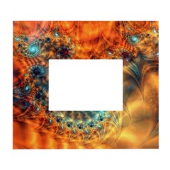 Fractal Math Abstract Mysterious Mystery Vortex White Wall Photo Frame 5  X 7  by Ravend