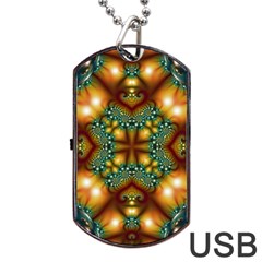 Background Abstract Fractal Annotation Texture Dog Tag Usb Flash (one Side) by Ravend