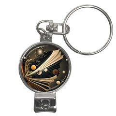 Space Futuristic Technology Digital Ai Generated Nail Clippers Key Chain by Ravend