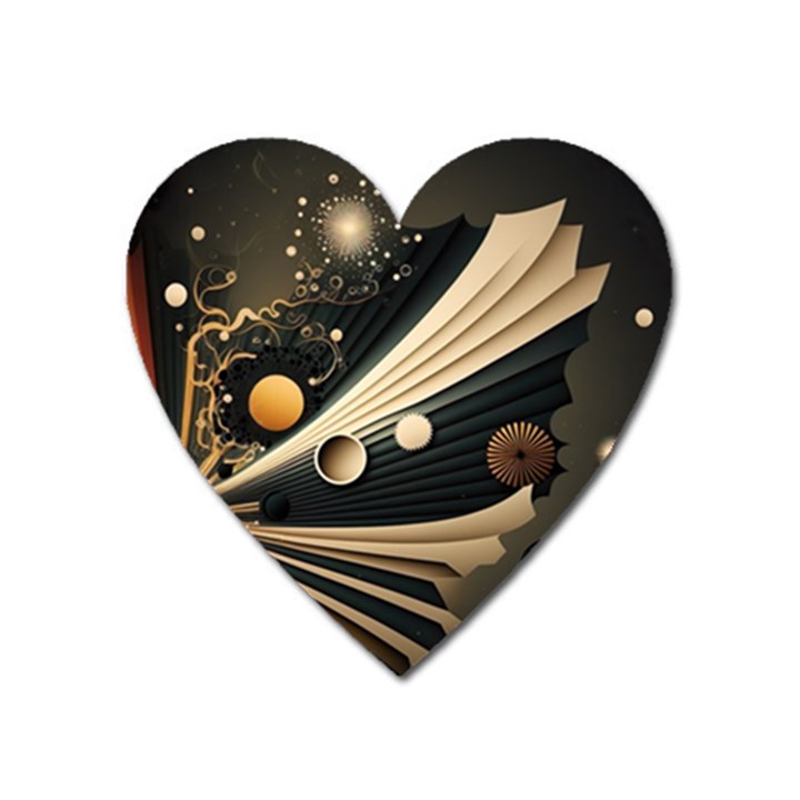 Space Futuristic Technology Digital Ai Generated Heart Magnet