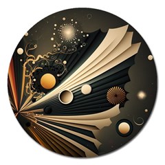 Space Futuristic Technology Digital Ai Generated Magnet 5  (round) by Ravend