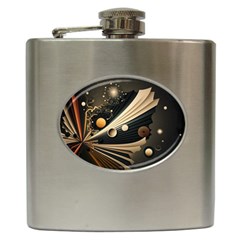 Space Futuristic Technology Digital Ai Generated Hip Flask (6 Oz) by Ravend