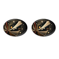 Space Futuristic Technology Digital Ai Generated Cufflinks (oval)